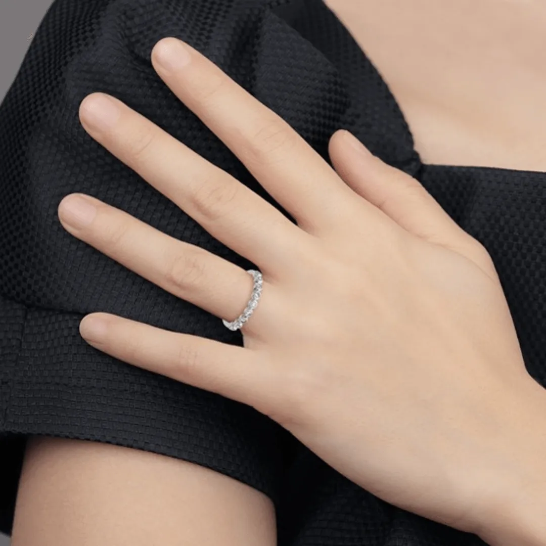 14K White Gold Lab Diamond Half Eternity Ring sold by Zulily product image thumbnail 5