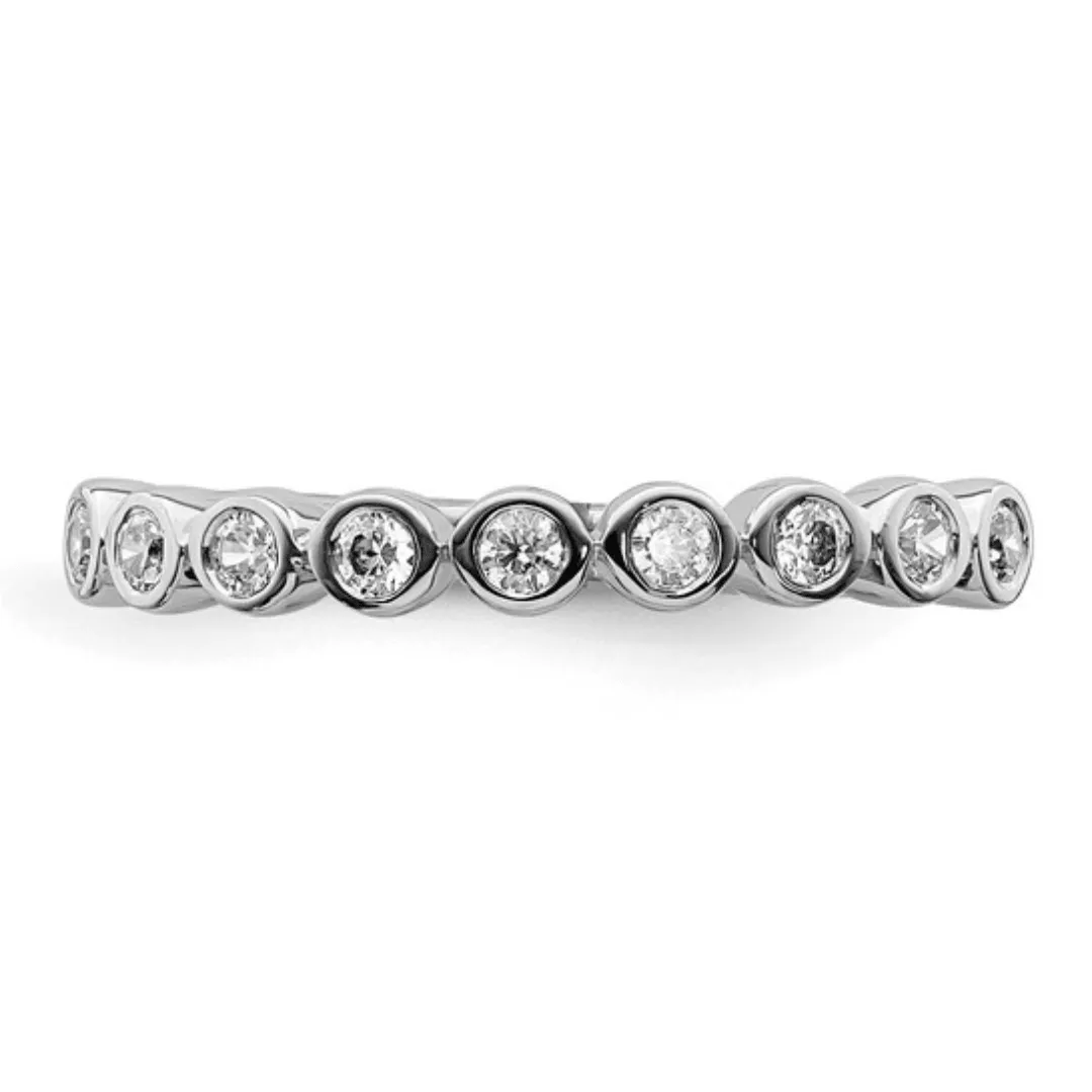 14K White Gold Lab Diamond Half Eternity Ring sold by Zulily product image thumbnail 2