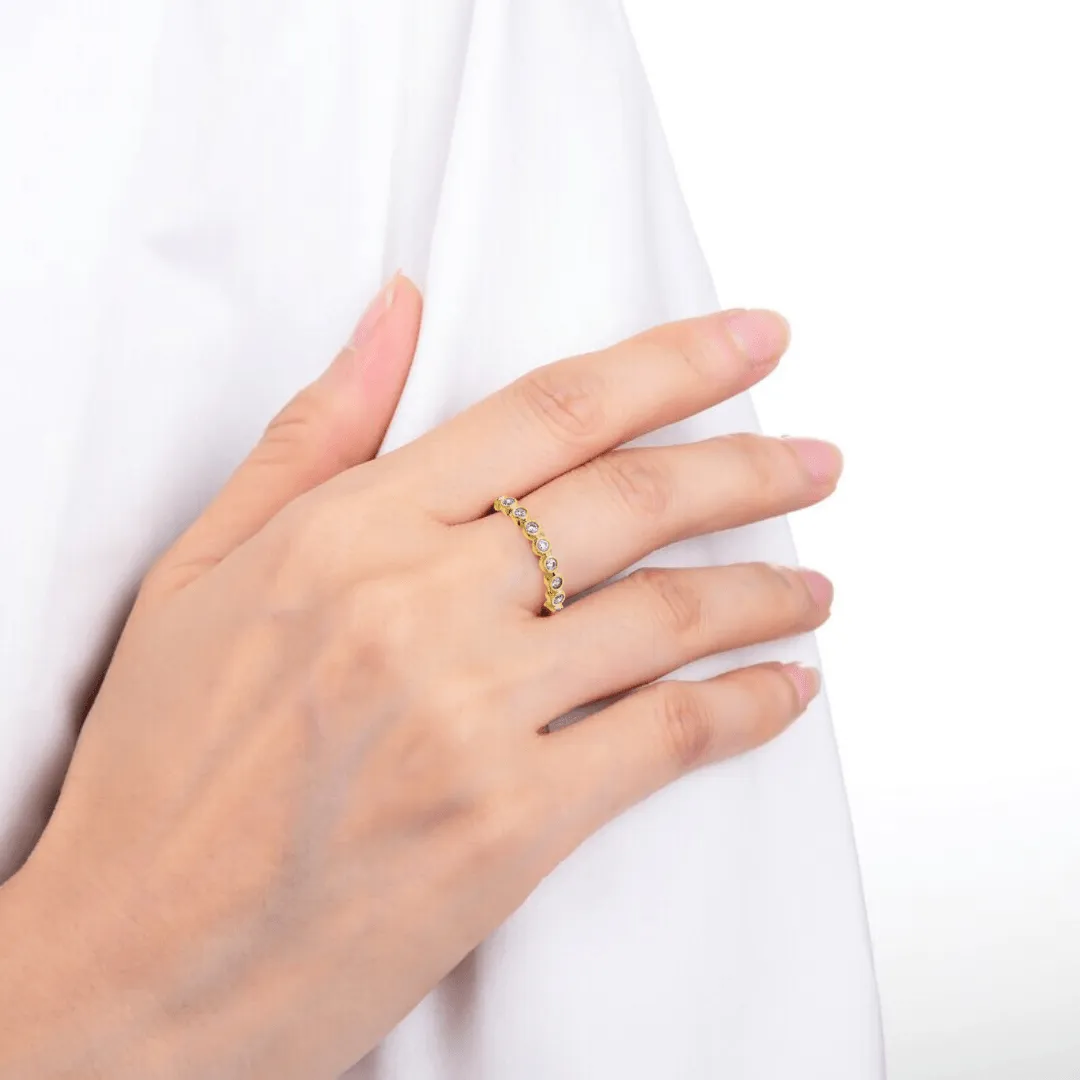 14K Gold Lab Diamond Half Eternity Ring sold by Zulily product image thumbnail 4