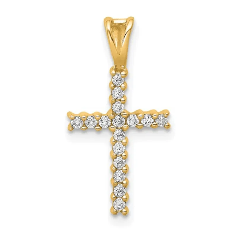 14K Gold Pave Diamond Cross Pendant made by Zulily