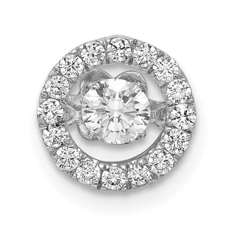 14K White Gold Lab Grown Diamond Round Solitaire Pendant made by Zulily