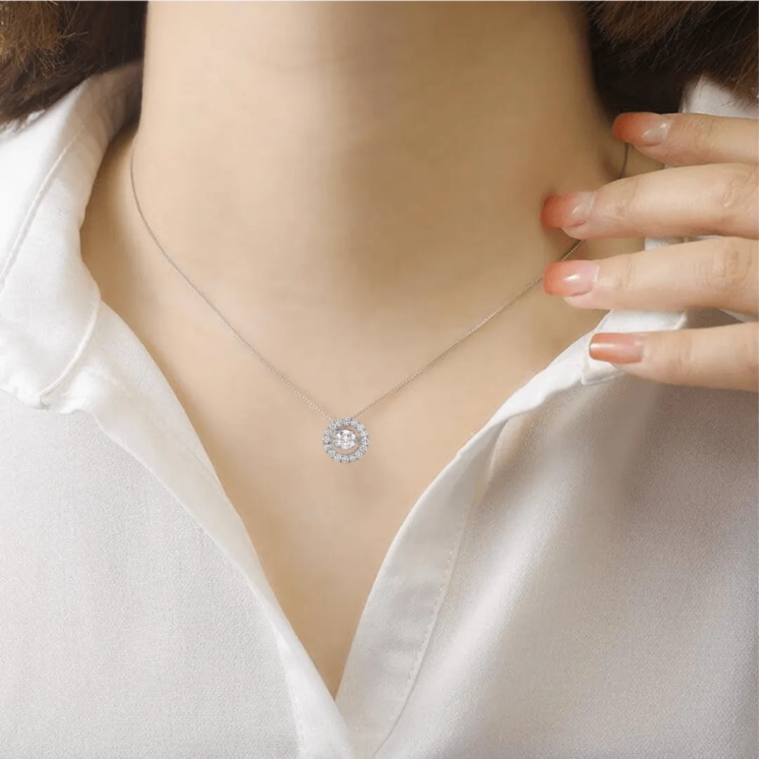 14K White Gold Lab Grown Diamond Round Solitaire Pendant sold by Zulily product image thumbnail 5