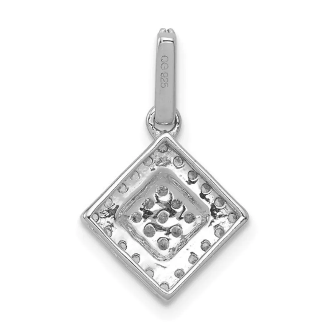 14k White Gold Square Cluster Diamond Pendant sold by Zulily product image thumbnail 3