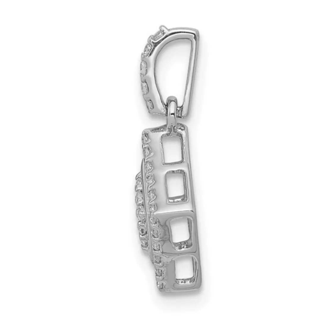 14k White Gold Square Cluster Diamond Pendant sold by Zulily product image thumbnail 2