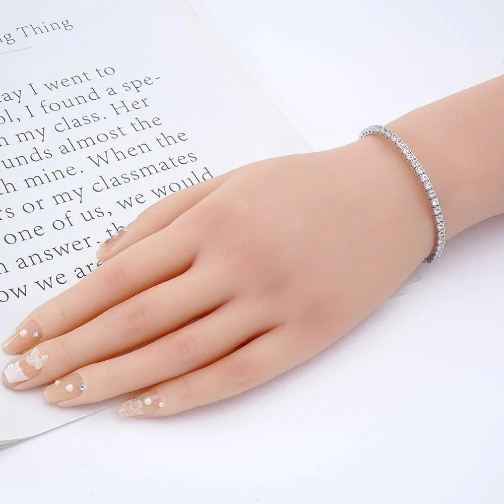 White Sapphire Tennis Bracelet sold by Zulily product image thumbnail 3