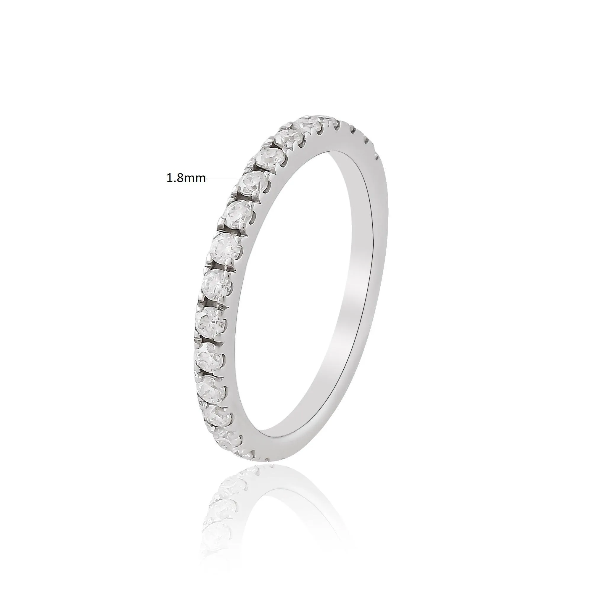 0.70 Ct Round White Moissanite Prong Sterling Silver Eternity Engagement Ring sold by Zulily product image thumbnail 4