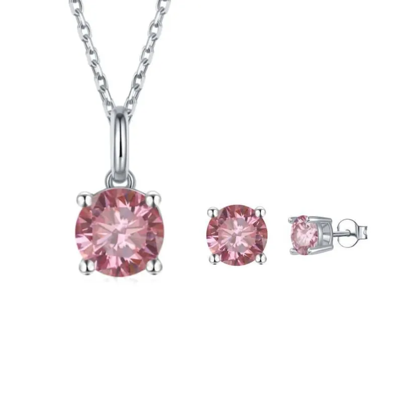 Pink Moissanite Jewelry Set made by Zulily