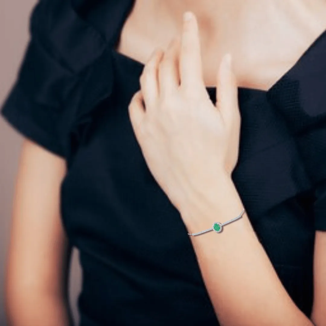 Emerald Tennis Halo Bracelet sold by Zulily product image thumbnail 2