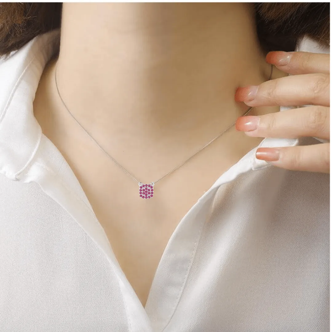 Ruby Encrusted Pendant Necklace sold by Zulily product image thumbnail 3