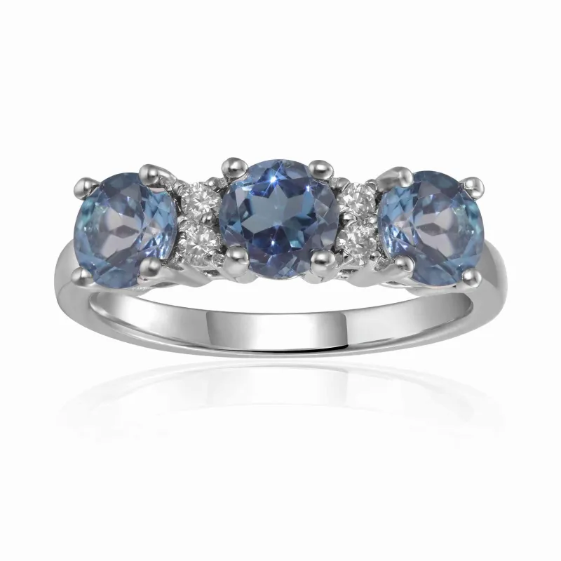 Three Stone London Blue Topaz Ring made by Zulily