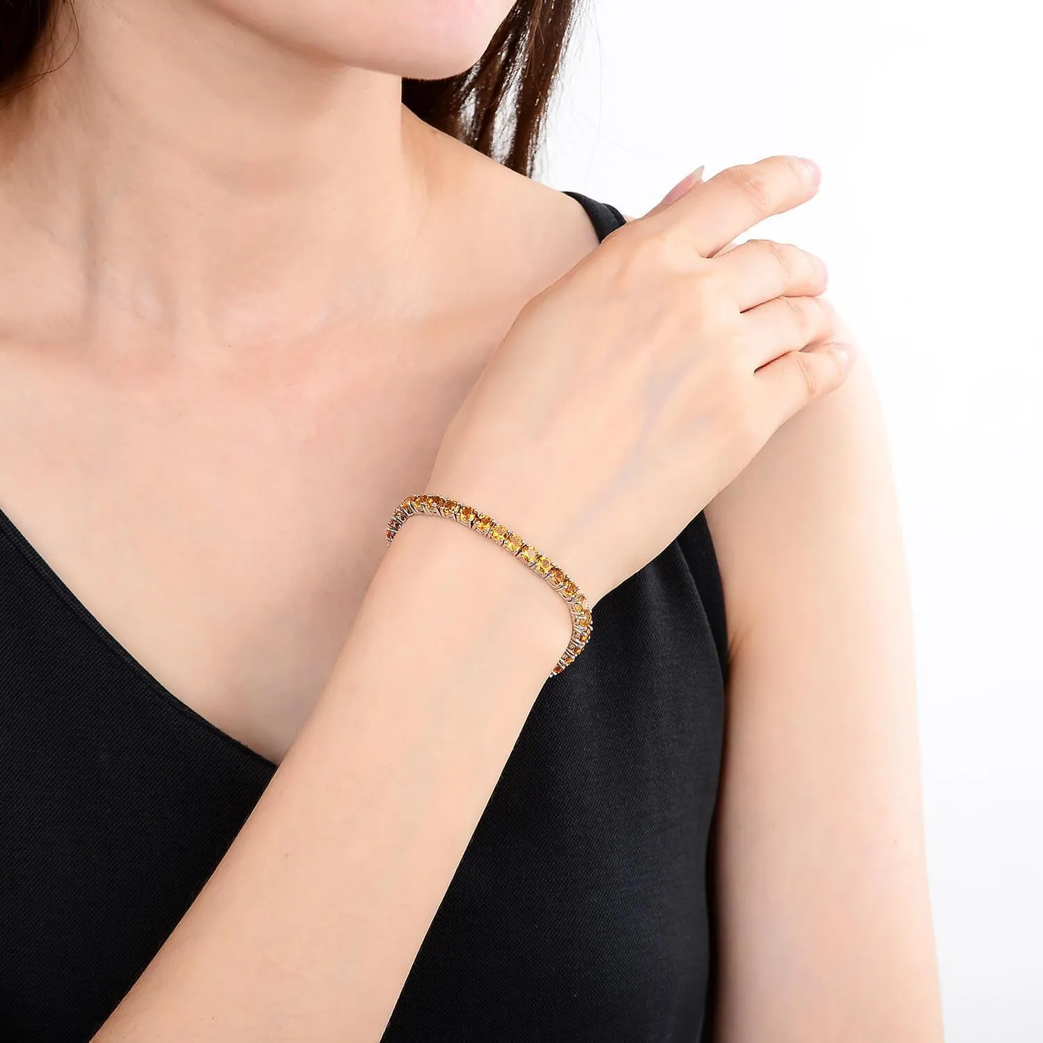Citrine Round Tennis Bracelet sold by Zulily product image thumbnail 2