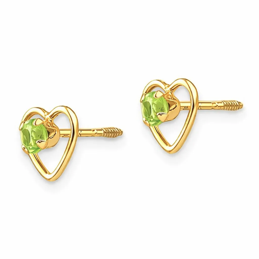 14k Yellow Gold Birthstone Heart Stud Earrings sold by Zulily product image thumbnail 5