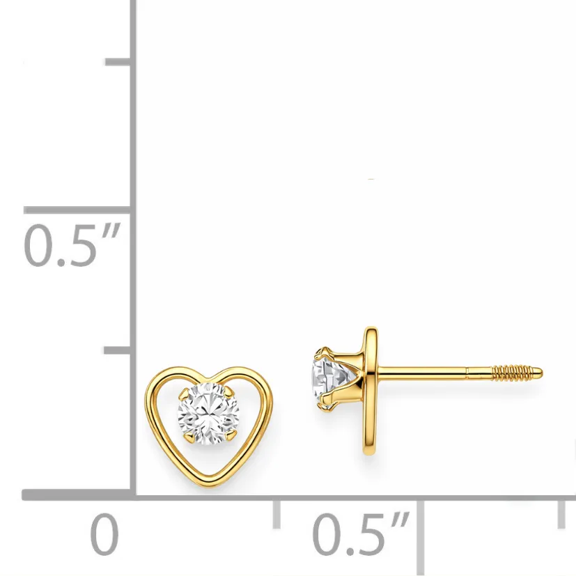 14k Yellow Gold Birthstone Heart Stud Earrings sold by Zulily product image thumbnail 3