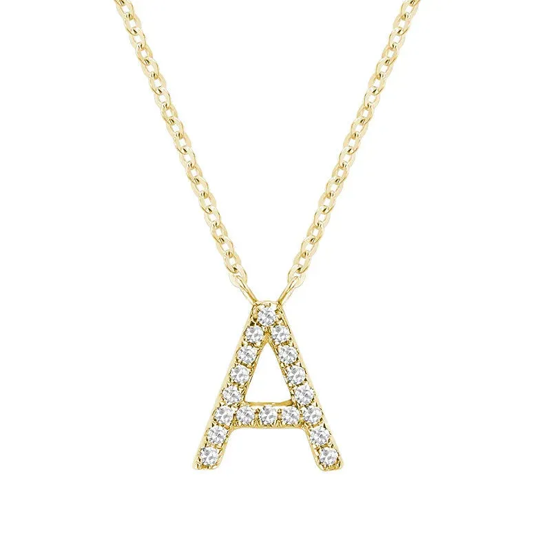10K Gold Bold Diamond Letter Initial Pendant Necklace made by Zulily
