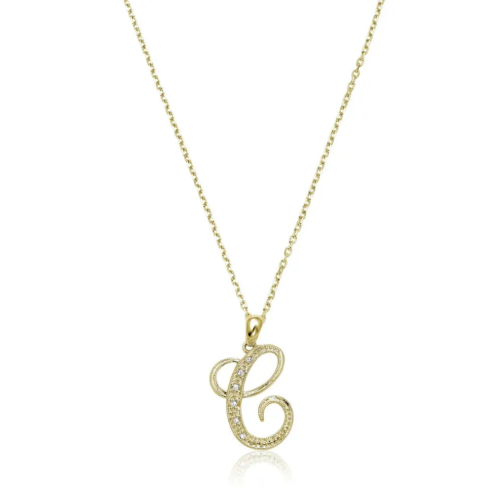 Script Diamond Initials Necklace 10K Gold sold by Zulily product image thumbnail 5