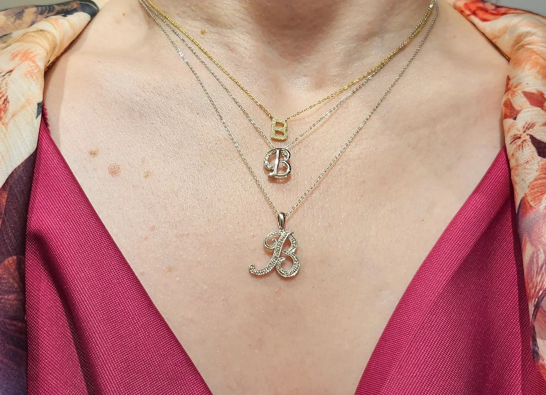 Script Diamond Initials Necklace 10K Gold sold by Zulily product image thumbnail 2