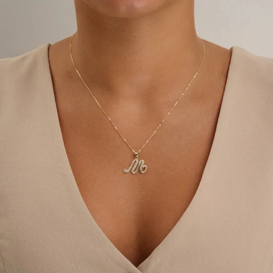 Script Diamond Initials Necklace 10K Gold sold by Zulily product image thumbnail 3