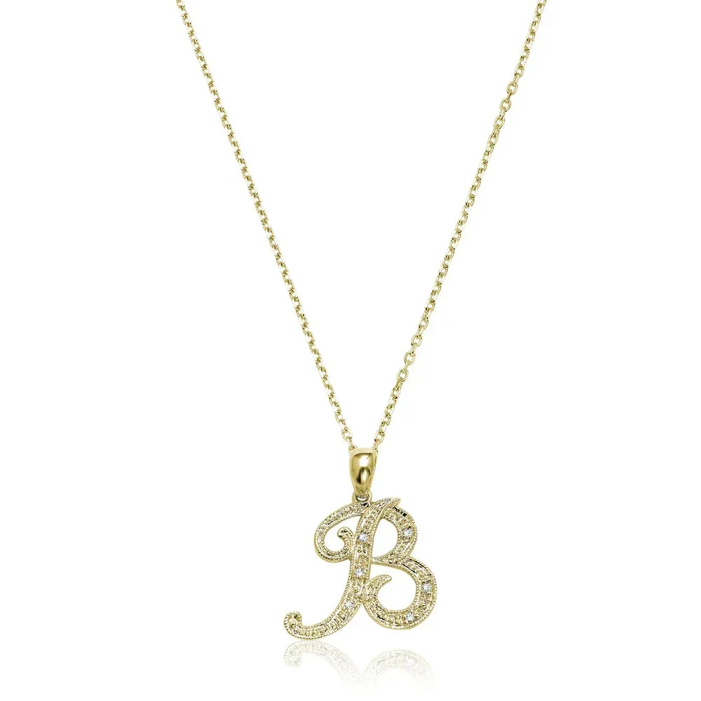 Script Diamond Initials Necklace 10K Gold sold by Zulily product image thumbnail 4