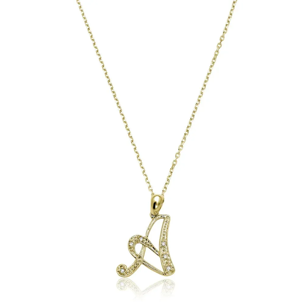 Script Diamond Initials Necklace 10K Gold sold by Zulily
