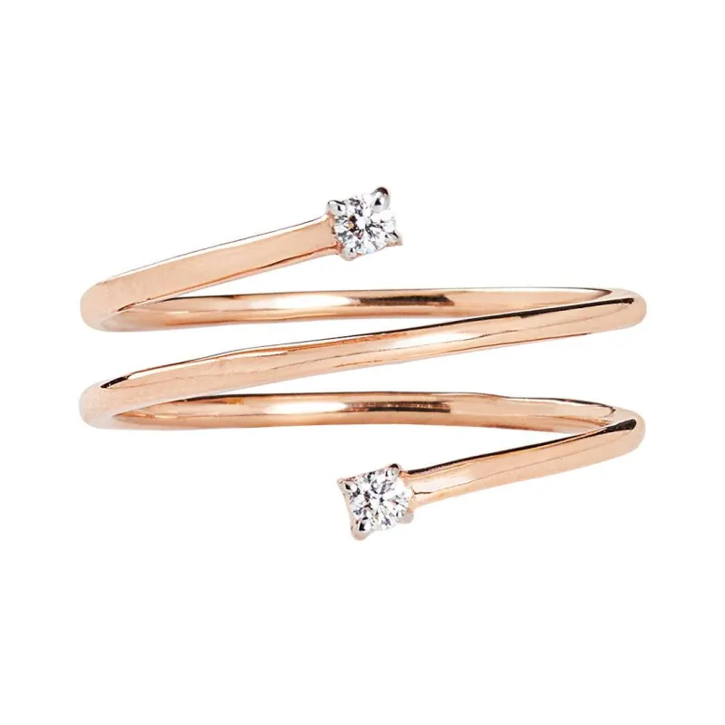 Diamond Spiral 10K Rose Gold Ring made by Zulily