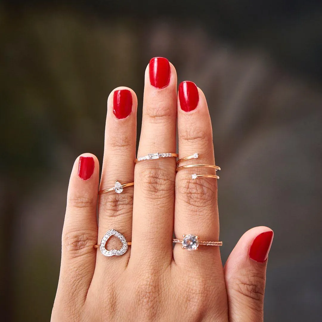 Diamond Open Heart 10k Rose Gold Ring sold by Zulily product image thumbnail 4