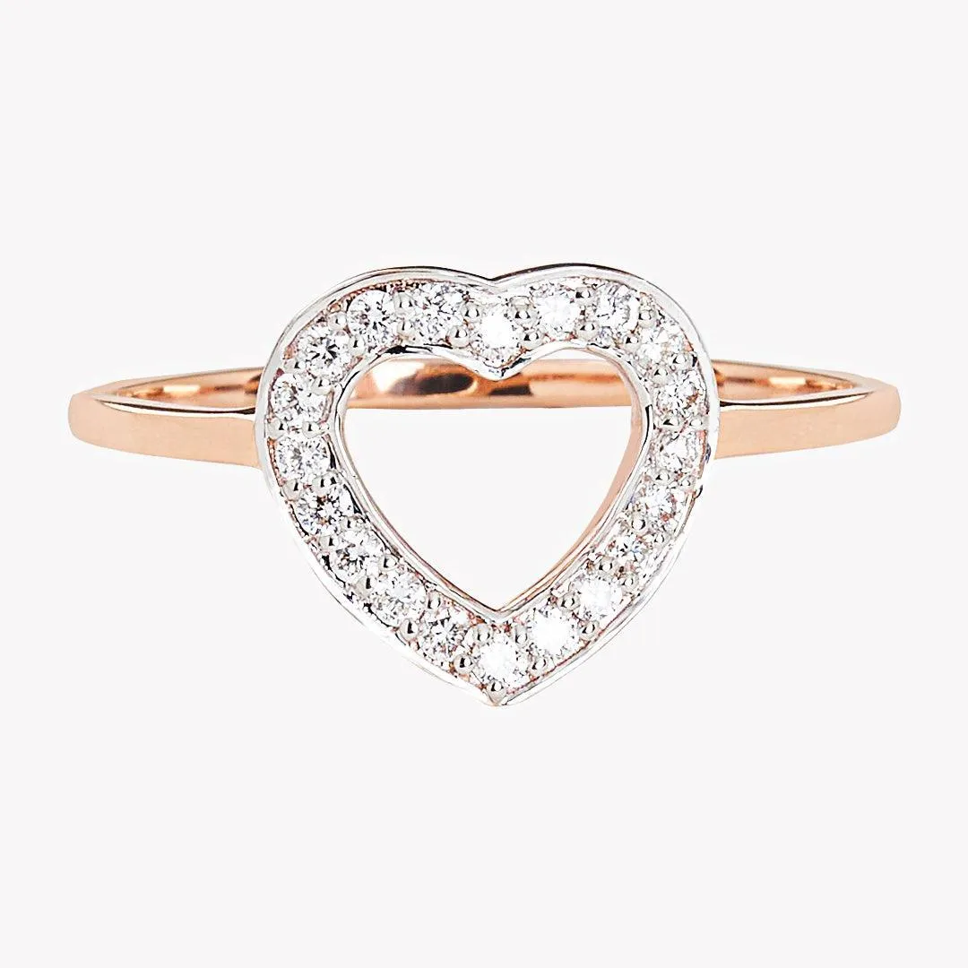 Diamond Open Heart 10k Rose Gold Ring sold by Zulily