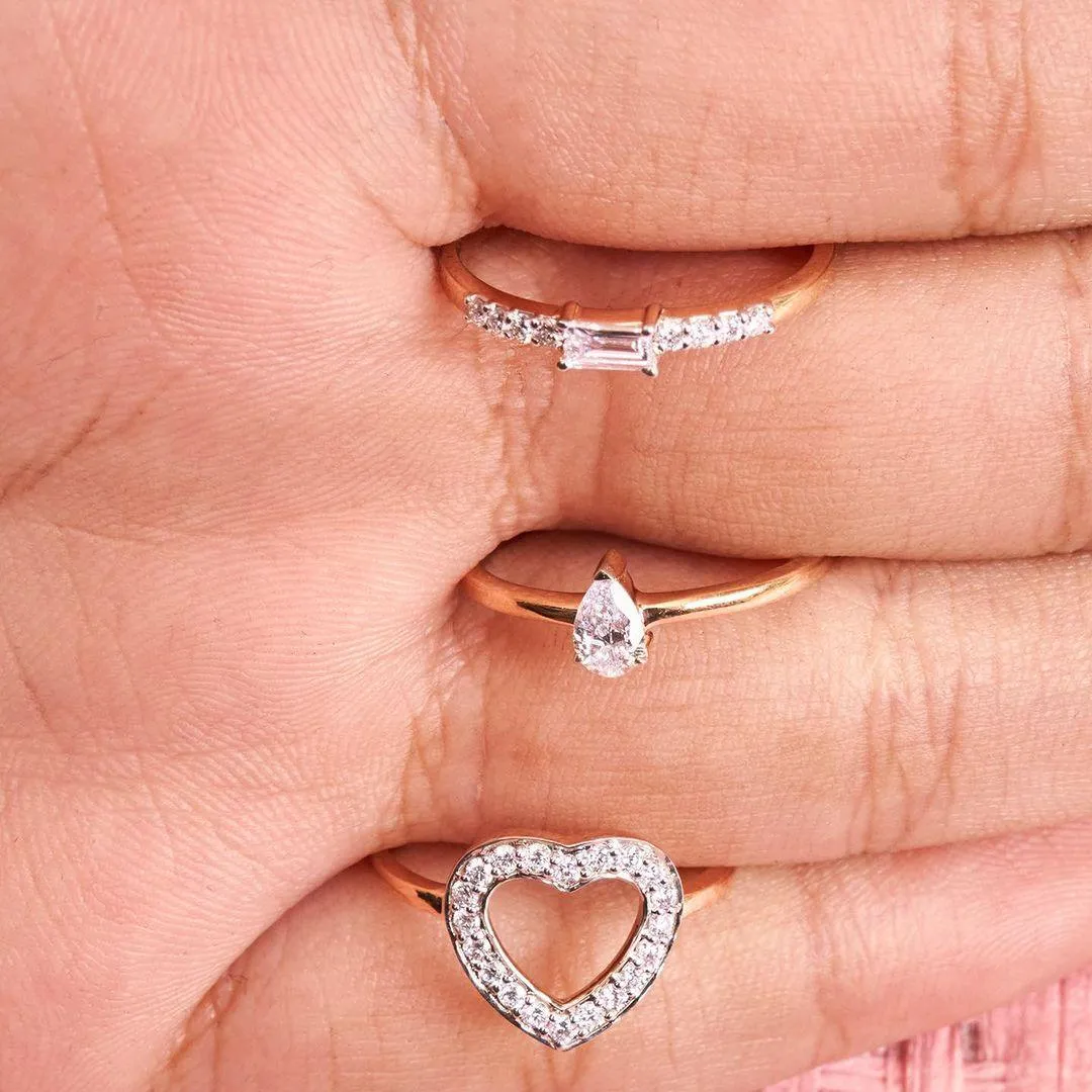 Diamond Open Heart 10k Rose Gold Ring sold by Zulily product image thumbnail 3