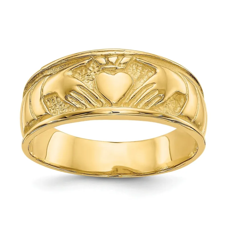10k Gold Ladies Claddagh Band Ring made by Zulily