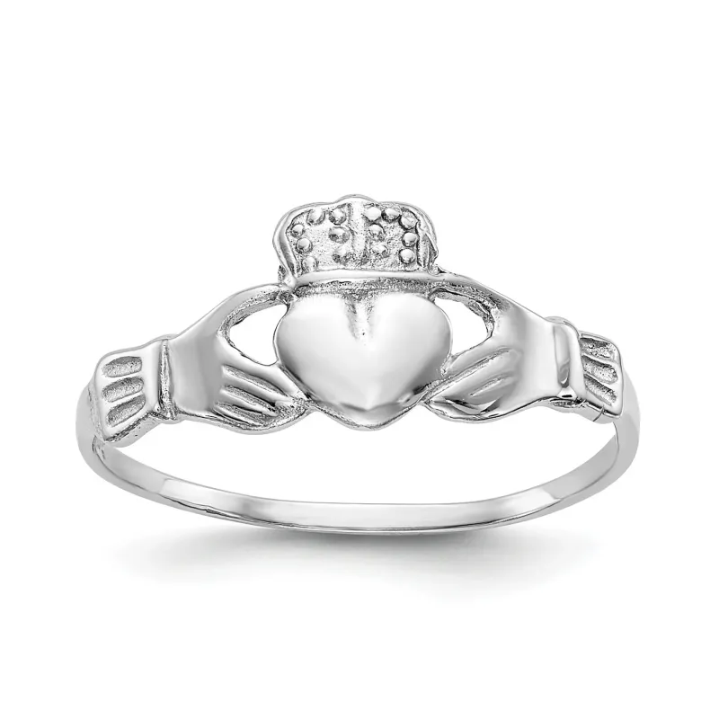 10k White Gold Claddagh Ring made by Zulily