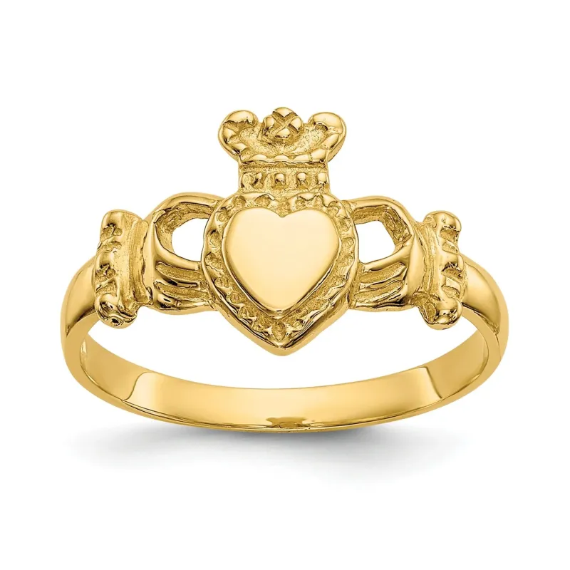14k Gold Irish Claddagh Ring made by Zulily