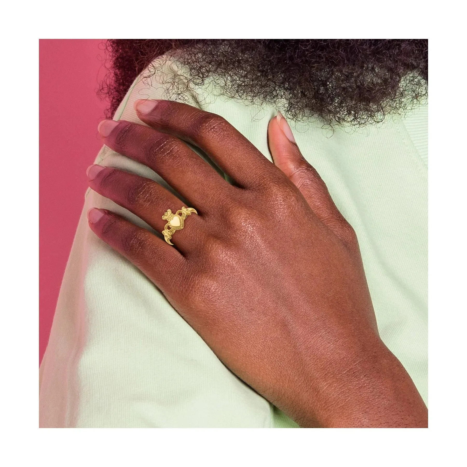 14k Gold Irish Claddagh Ring sold by Zulily product image thumbnail 2