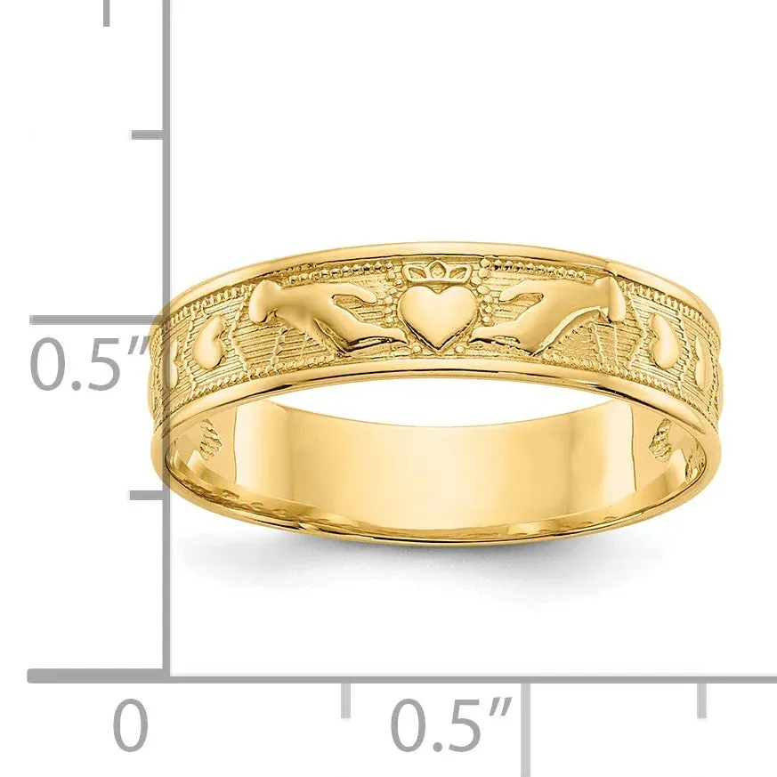 10k Gold Claddagh Band sold by Zulily product image thumbnail 4