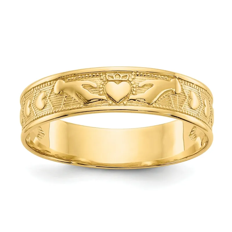 10k Gold Claddagh Band made by Zulily