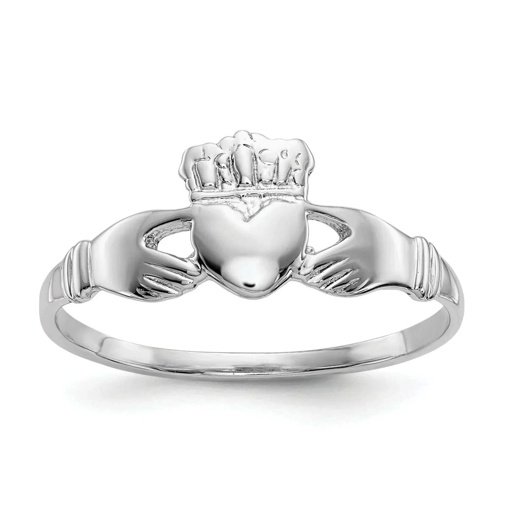 14k White Gold Irish Claddagh Ring sold by Zulily product image thumbnail 3
