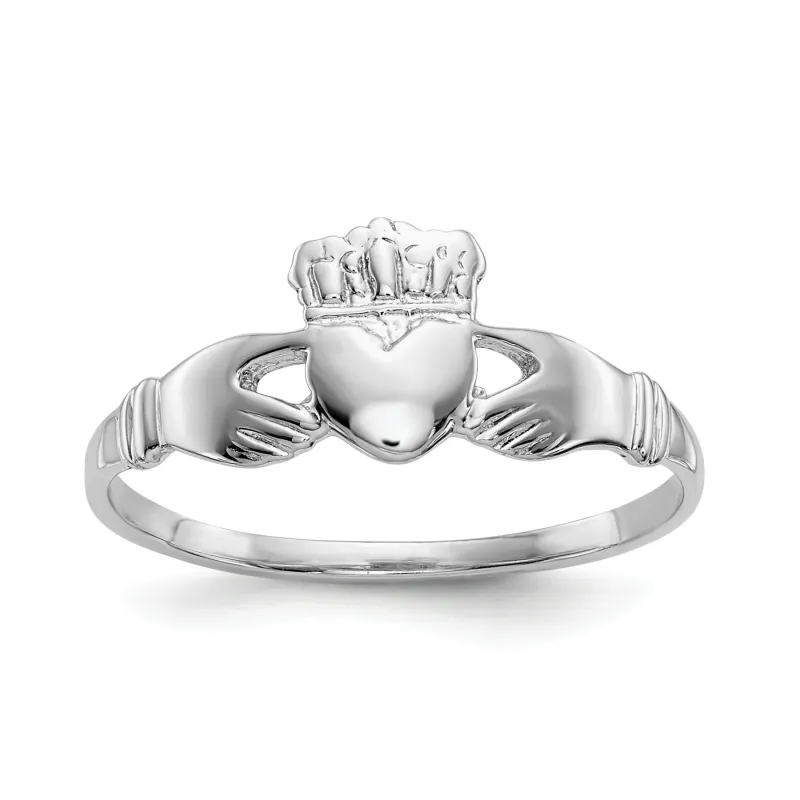 14k White Gold Irish Claddagh Ring made by Zulily