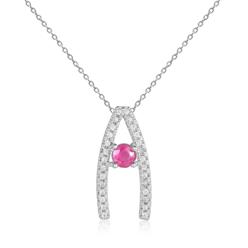 Ruby Letter "A" Round Shaped Necklace made by Zulily
