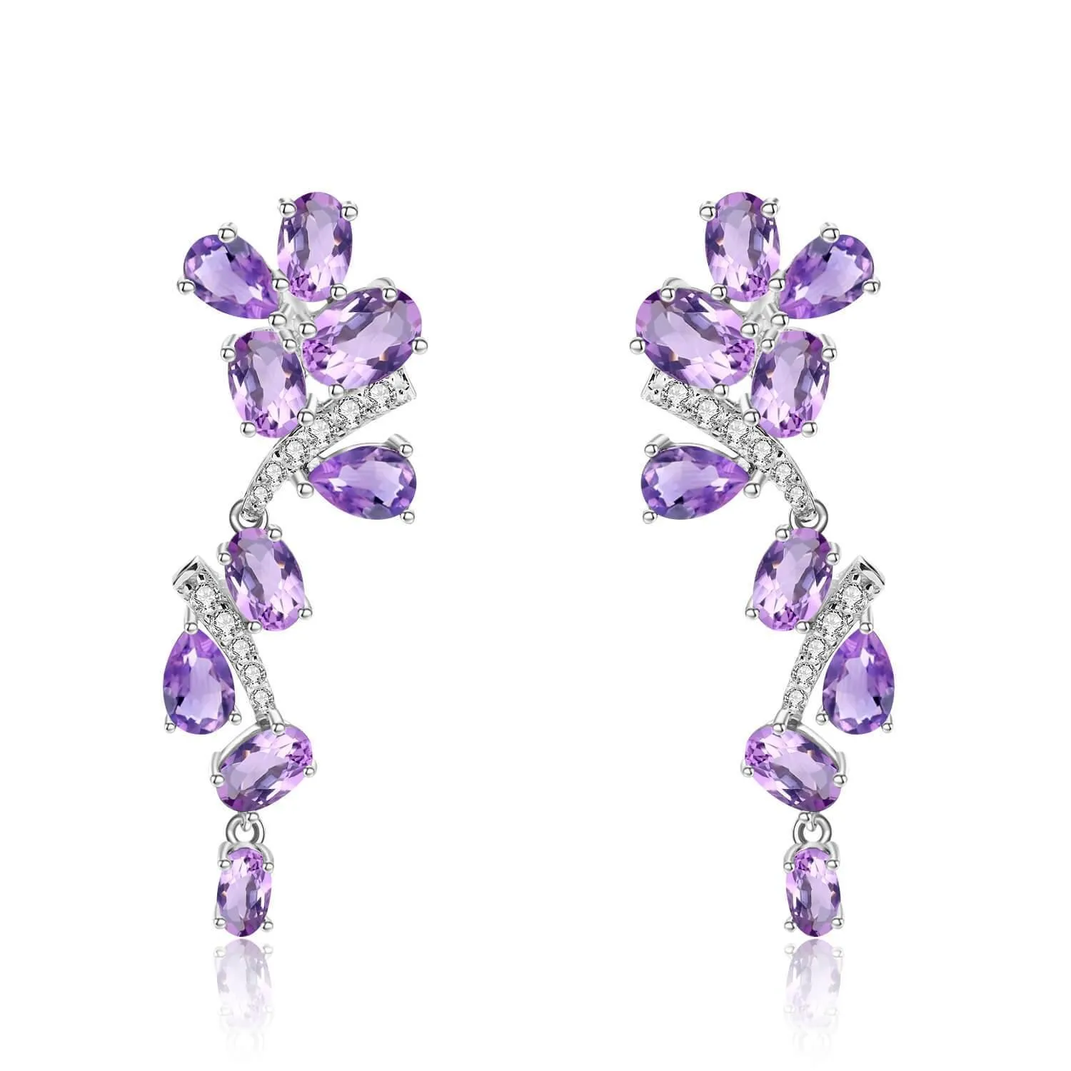 Natural Amethyst Leaf Dangling Earrings sold by Zulily