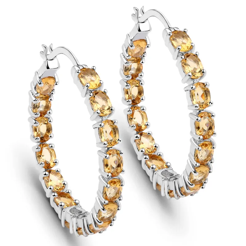 Genuine Citrine Hoop Earrings made by Zulily