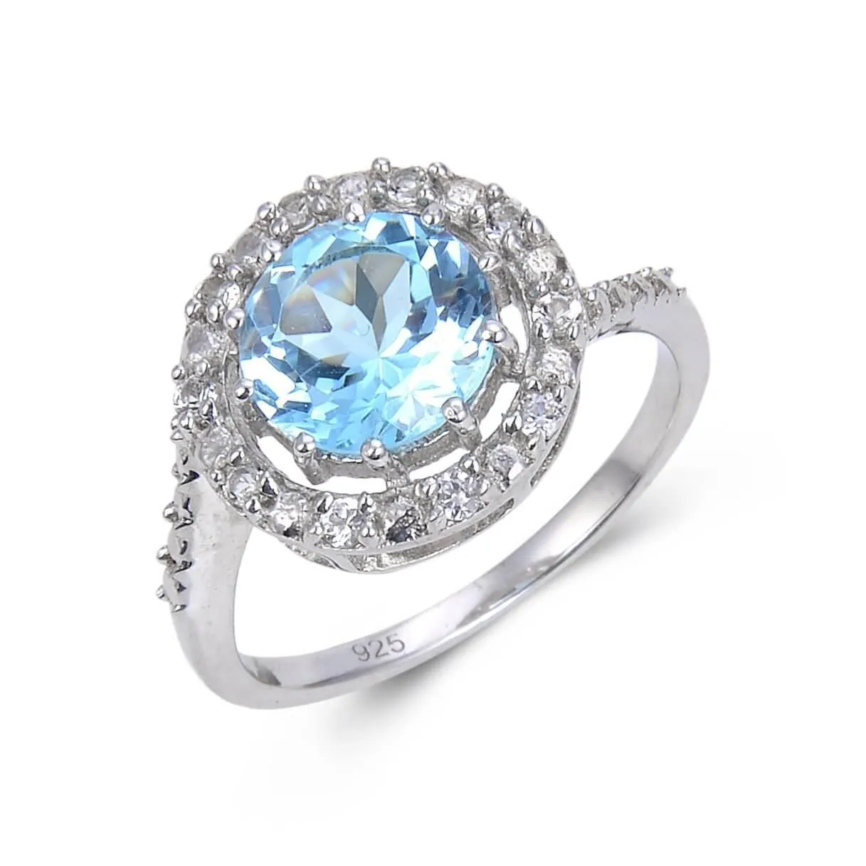 Blue Topaz Halo Fashion Ring sold by Zulily product image thumbnail 4
