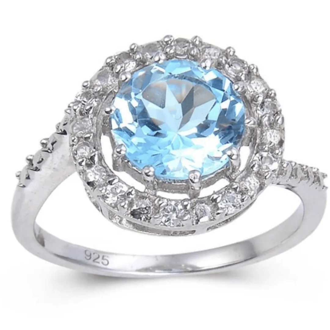 Blue Topaz Halo Fashion Ring sold by Zulily