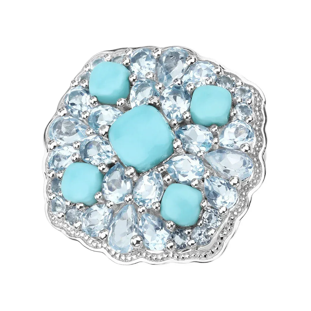 Silver Natural Turquoise Cluster Ring sold by Zulily product image thumbnail 2