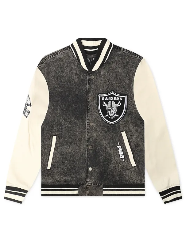 Pro Standard Raiders Rebel Athletics Jacket - Charcoal/Cream made by Zulily