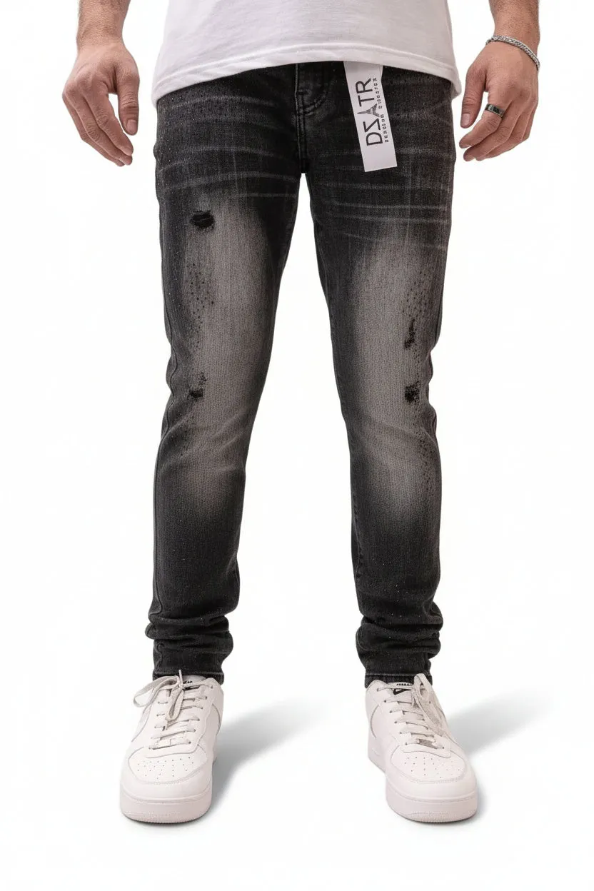Premium Disaster Classic Skinny Stretch Denim Jeans - Black Stone sold by Zulily