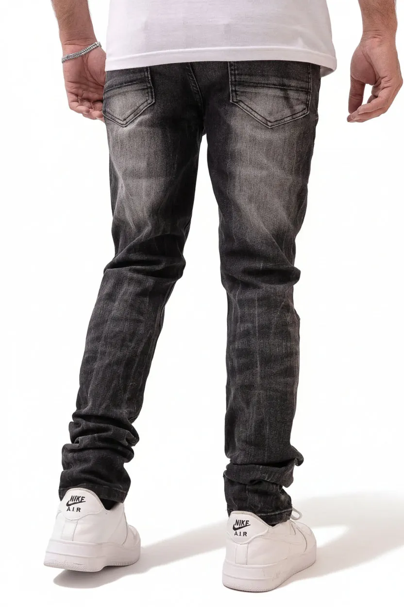 Premium Disaster Classic Skinny Stretch Denim Jeans - Black Stone sold by Zulily product image thumbnail 2