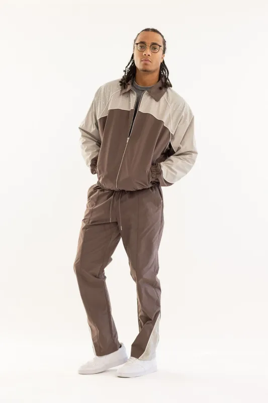 Kindred Rhinestone Track Suit - Brown/Khaki made by Zulily