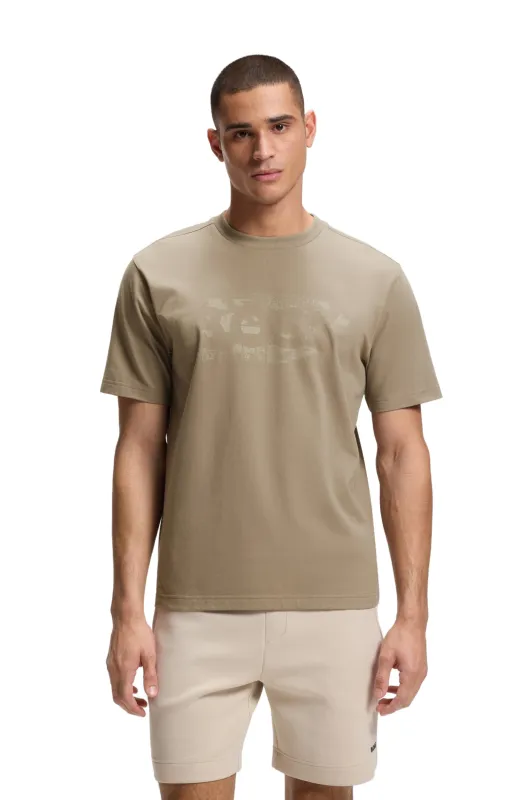 Boss Green Globe Logo Tee - Light Brown made by Hugo Boss