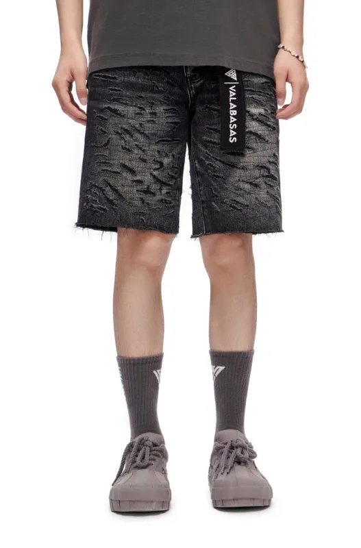 Valabasas Scrape Shorts - Grey Wash made by valabasas