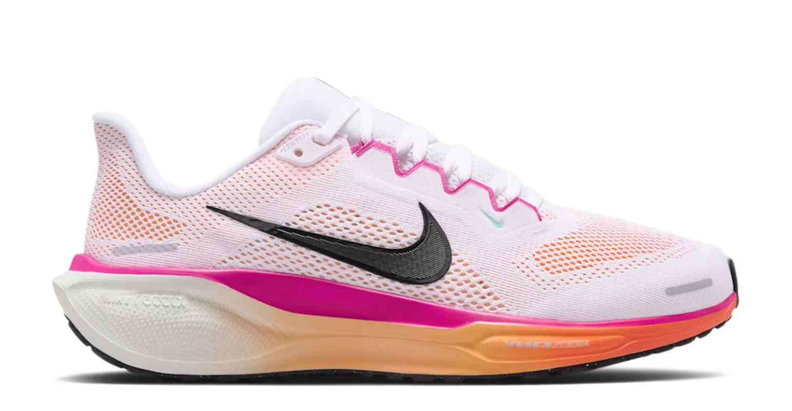 Women's Nike Air Zoom Pegasus 41 - White/Fire Pink/Orange Pulse made by Nike