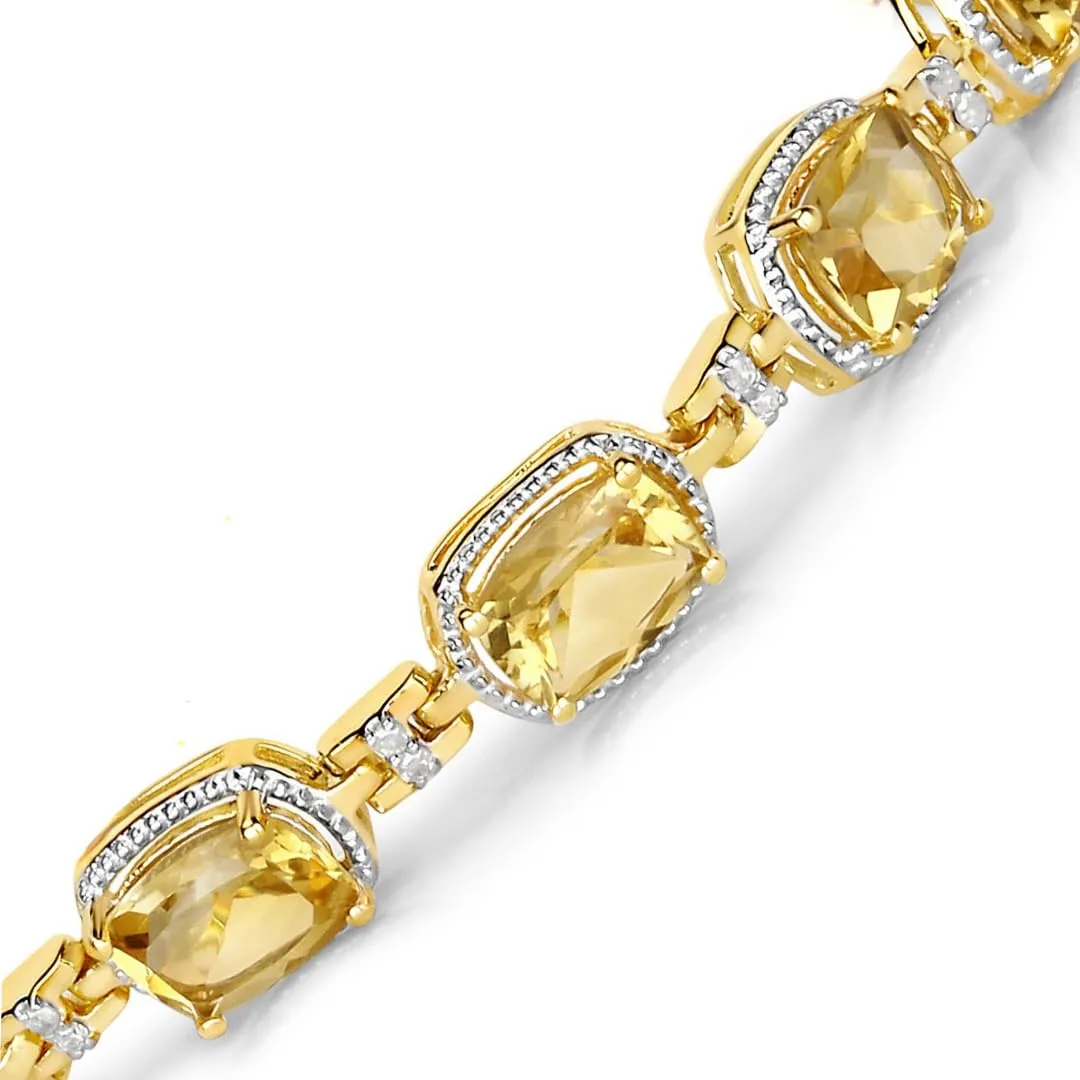 Cushion Yellow Citrine & Diamond Prong Silver Tennis Bracelet sold by Zulily product image thumbnail 5