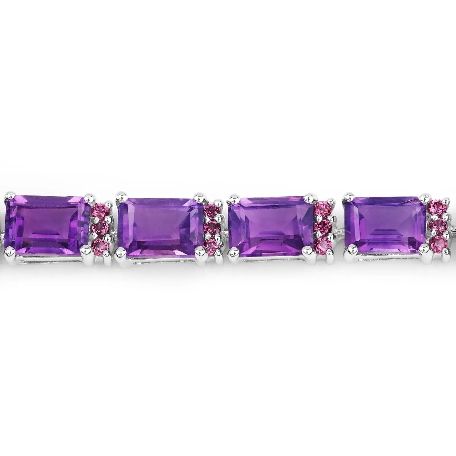 Octagon Purple Amethyst Prong Silver Tennis Bracelet sold by Zulily product image thumbnail 4